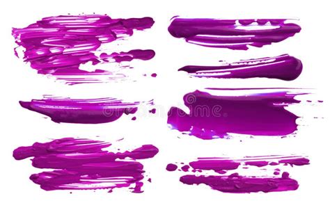 Abstract Acrylic Color Brush Strokes Blots Isolated Stock Photo