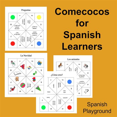 We are available for classroom or home with dozens of games, coloring pages and interactive … Spanish game - Printable cootie-catchers - Spanish Playground