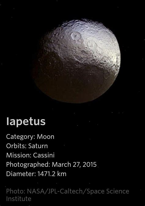 Iapetus A Saturn Moon Astronomy Facts Saturns Moons Space And