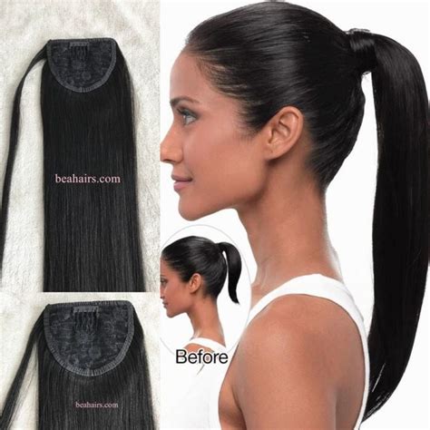 Combs In Human Hair Ponytail Extensions Wrap Ponytail Hairstyle