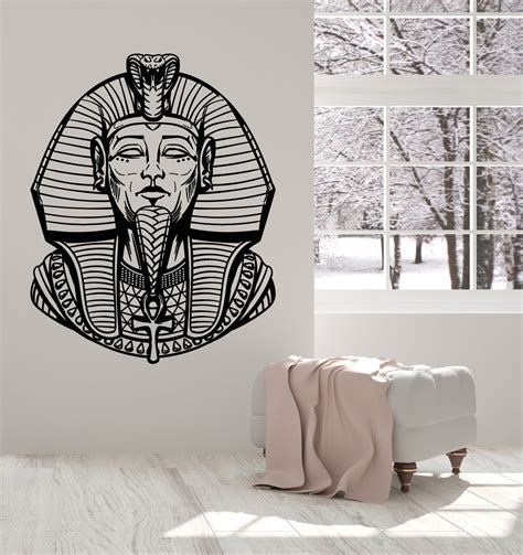 Vinyl Wall Decal Pharaoh Head Egyptian King Ancient Egypt Stickers Mur — Wallstickers4you