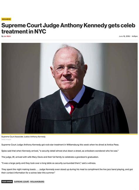 Supreme Court Judge Anthony Kennedy Gets Celeb Treatment In Nyc