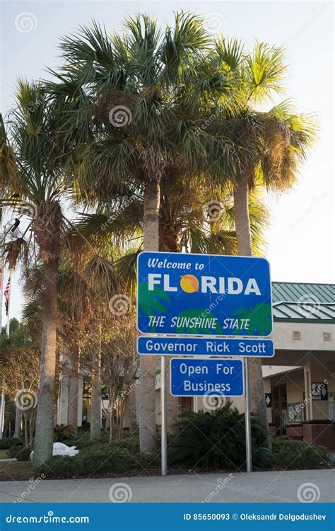 Florida Sunshine State Sign Stock Image Image Of Outdoors Beach