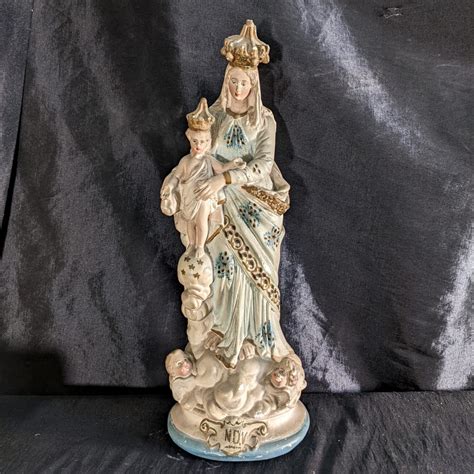 Antique French Religious Statue Our Lady Of Victories Bvm Madonna Sold