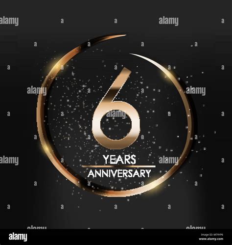 Template Logo 6 Years Anniversary Vector Illustration Stock Vector