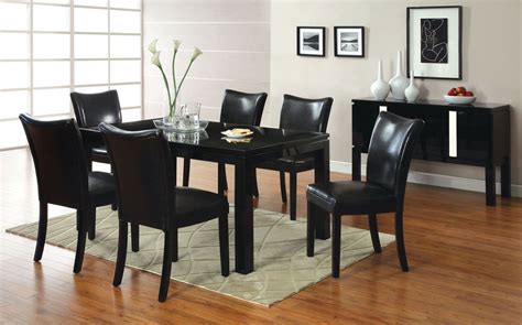 Lamia I Black High Gloss Rectangular Leg Dining Room Set From Furniture