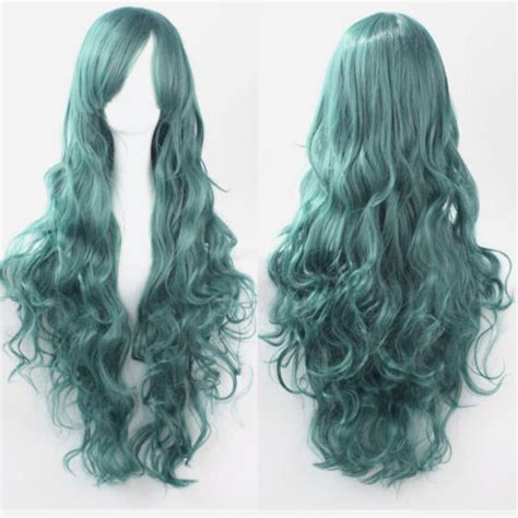 Lady 80cm Long Curly Wigs Fashion Cosplay Costume Hair Anime Full Wavy
