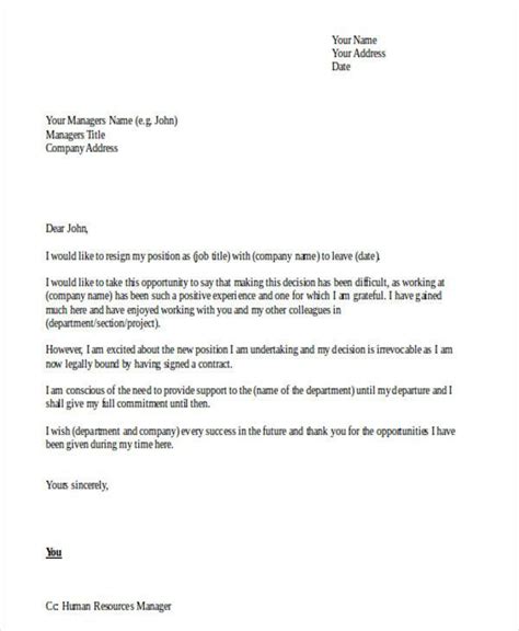42 Resignation Letter Template In Doc Free Premium With Involuntary