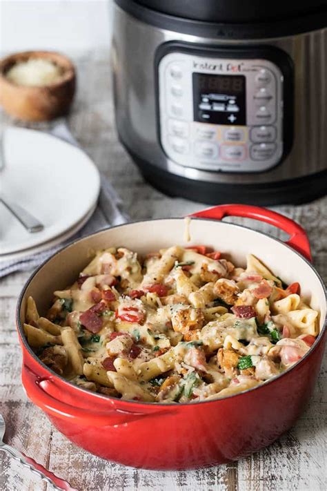 Using the pressure cooker for this recipe helps all these flavors meld and permeate the chicken even better than they would after a long slow simmer. Pressure Cooker Chicken Bacon Penne Pasta in a Garlic ...