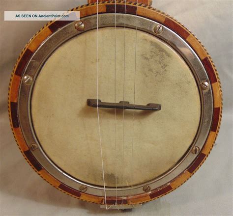 Antique 4 String Banjo Ukulele Gorgeous W Dual F Hole Back Unmarked
