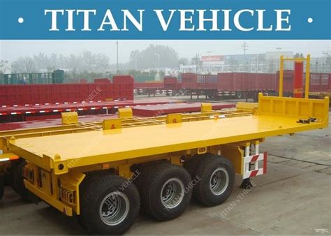20ft 40ft Flatbed Container Dump Tipper Trailer Tri Axle For Transport
