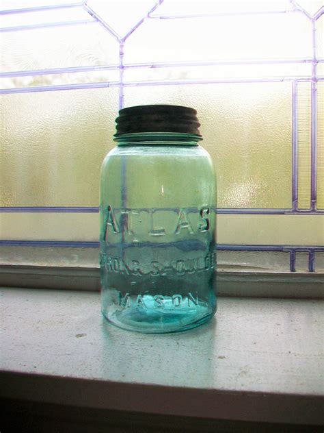 Blue Atlas Strong Shoulder Mason Jar Quart Vintage Canning Jar With