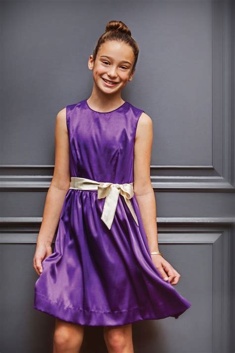 Tween Girl Dressing For The Holidays Sally Soiree Dress In Amethyst