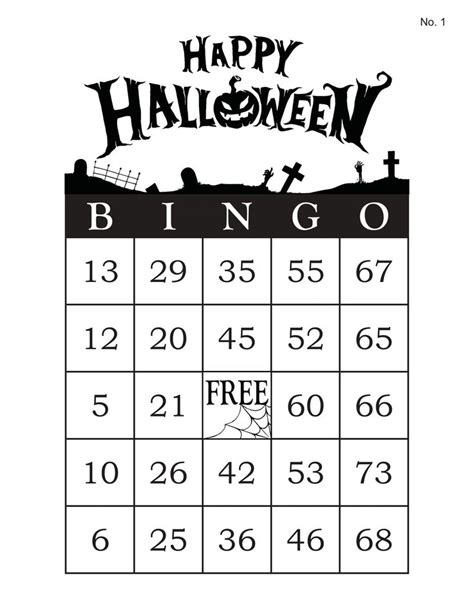 A Printable Happy Halloween Bingo Game With The Numbers 1 20 And 2 25