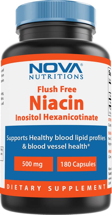 Nova Nutritions Flush Free Niacin Inositol Hexanicotinate 500 Mg 180