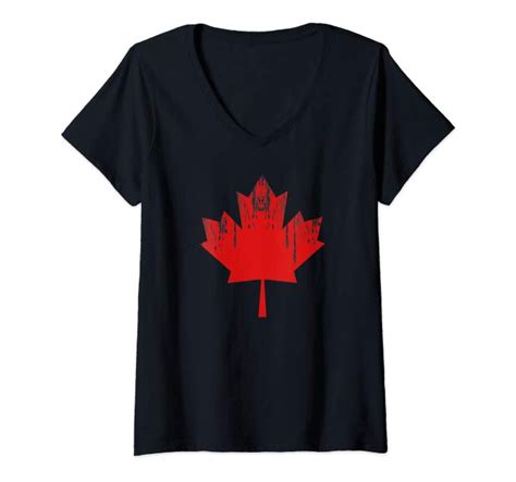 Womens Maple Leaf I Love Canada Minimalist Canadian Flag