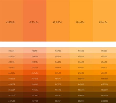 Shades Of Orange 100 Color Names Hex Rgb Cmyk Codes
