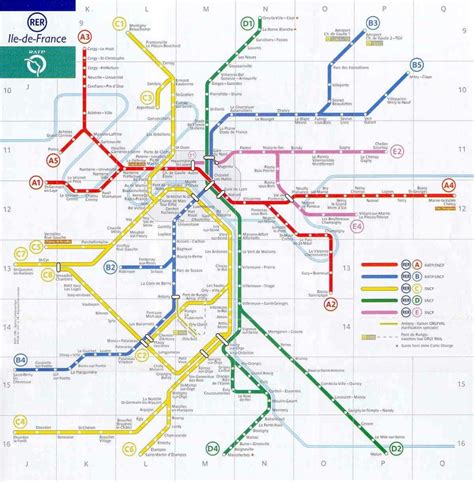 Rand Mikrocomputer Sicher Plan Metro Paris Rer Singen Hinter Rudyard