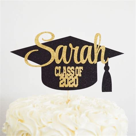 Graduation Cap Glitter Cake Topper 2020 Grad Personalized Etsy In