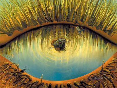 Modern Contemporary 24 Surrealism Lake Of Eye Painting In Oil For Sale