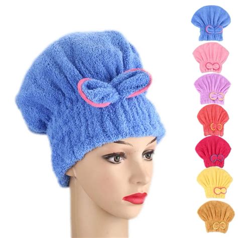 Microfibre Quick Hair Drying Hat Bath Spa Bowknot Wrap Towel Hat Cap