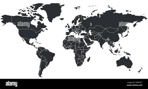 Simplified Schematic Map Of World Blank Political Map Of Countries