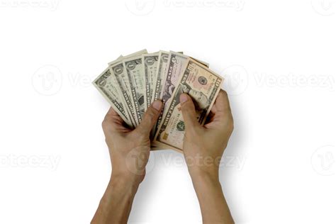 mão segurando dinheiro dólares PNG