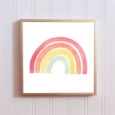 Rainbow Painting Rainbow Printable Wall Art Rainbow Art Etsy