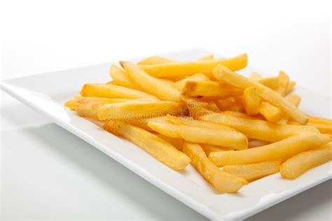 French Fries On A White Plate Stock Image Image Of Cooked Plate