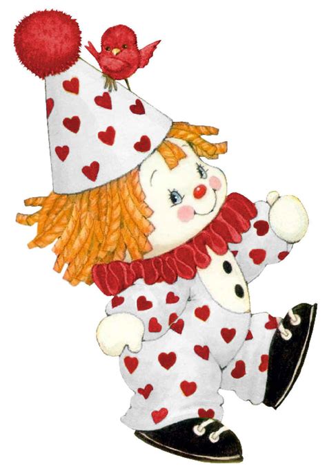 San Valentín Ruth Morehead Tarjetas Postales Cute Clown Valentines