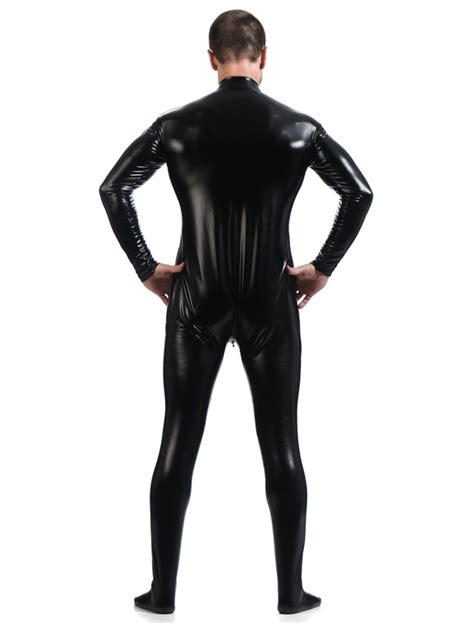 toussaint cosplay costume zentaï métallique brillant noir déguisements halloween