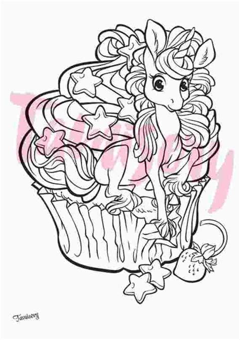 Unicorn Cupcakes Coloring Pages