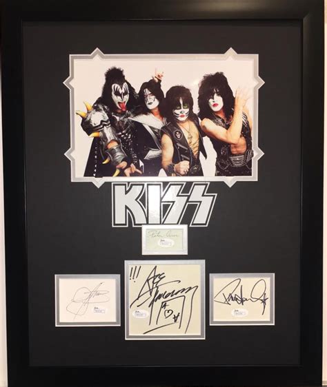 Kiss Band Signed 18x22 Custom Framed Cut Display With 4 Signatures