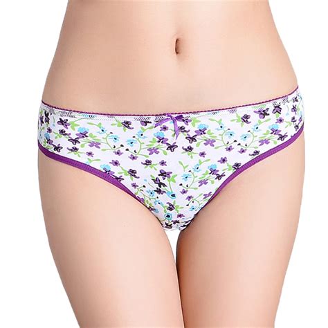 Woman Underwear Women Cotton Sexy Panties Low Rise Floral Print Briefs Lingerie Ladies Knickers