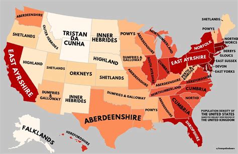 The Population Density Of The Us With The Uk Equivalents The Unit