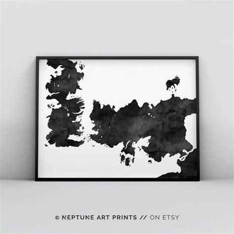Westeros Map Poster Game Of Thrones Map Wall Art Etsy Etsy Wall Art