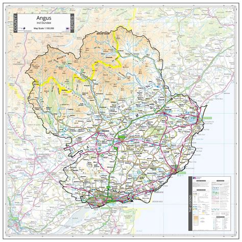 County Map Of Angus 800 X 800 Mm