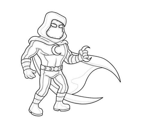 Cute Moon Knight Coloring Page Free Printable Coloring Pages For