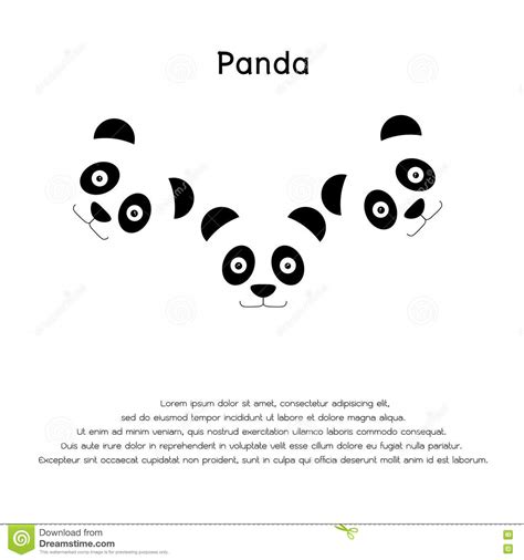 Panda Face Logo Design Template Stock Vector Illustration Of