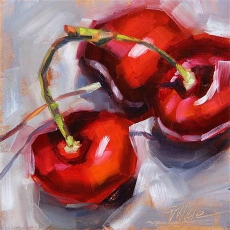 Daily Paintworks Original Fine Art Tracy Male Bing Cherries