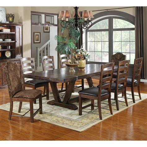 Make your kitchen or dining room a style destination with this sleek dining table. Emerald Home Castlegate Extra Long Trestle Dining Table with 16 in. End Leaves - Walmart.com ...