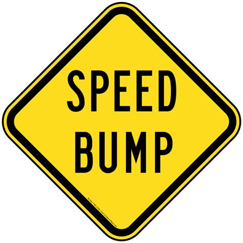 Yellow Reflective Speed Bump Sign Diamond