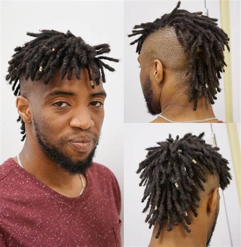 Edgy Mohawk With Beads Dreadlock Hairstyles For Men Dreadlock Styles