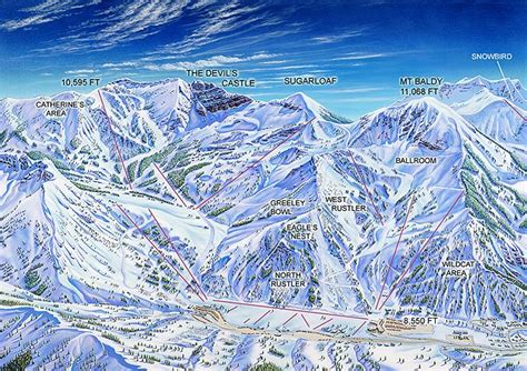 Alta Utah By James Hiehues Utah Ski Resorts Trail Maps Alta Utah