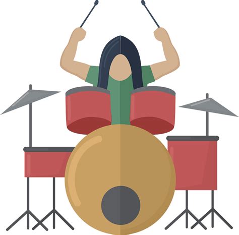 Cute Young Little Boy Happy Playing Drums Royalty Free Svg Clip Art