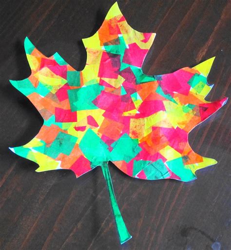 Beautiful Tissue Paper Fall Leaves Fall Arts And Crafts Leaf Crafts