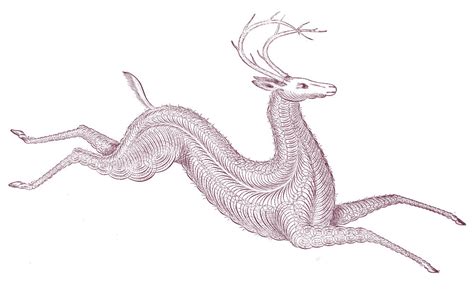 Free Antique Clip Art Pen Flourished Deer The Graphics