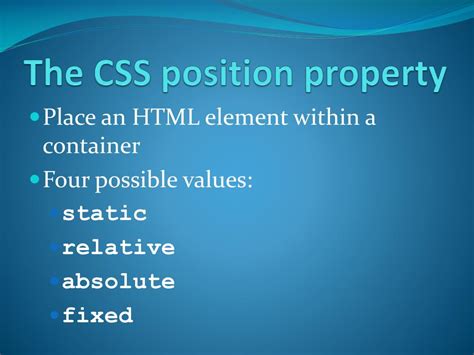 Ppt Css Positioning Powerpoint Presentation Free Download Id4706538