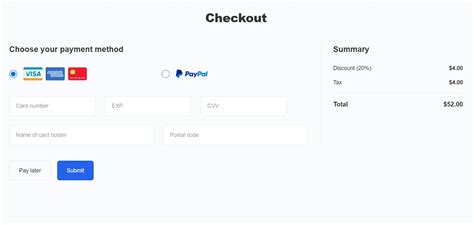 Tailwind Css Checkout Form Page