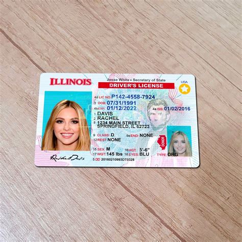 Authentic Illinois Driver License Template